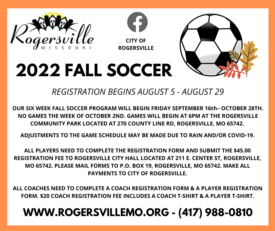 2022 FALL SOCCER 2022 FALL SOCCER